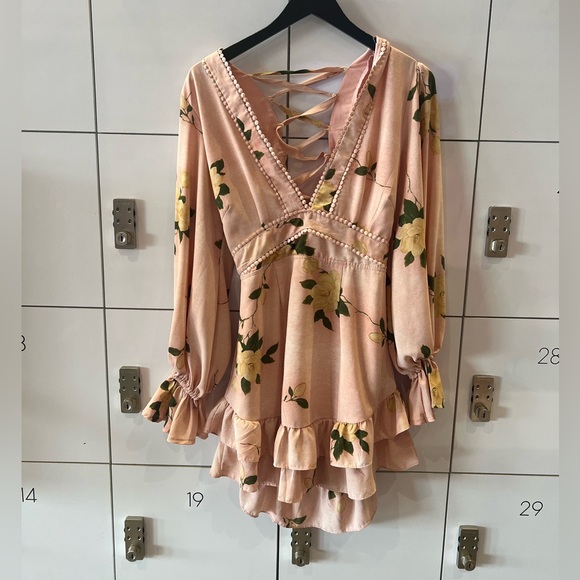 Summer floral Mini Dress Pink - Picture 2 of 4